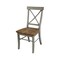 International Concepts Round 36 in Rd Extension Dining Table, 4 X-back Chairs, Hickory/Stone, 36 W, 48 L, 29.3 in H, Wood K41-36RXT-C613-4 - alternate 3